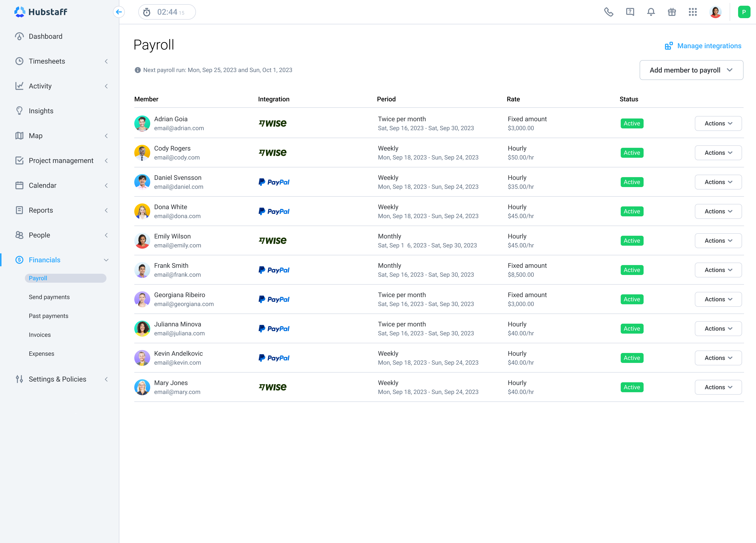 Hubstaff Screenshot
