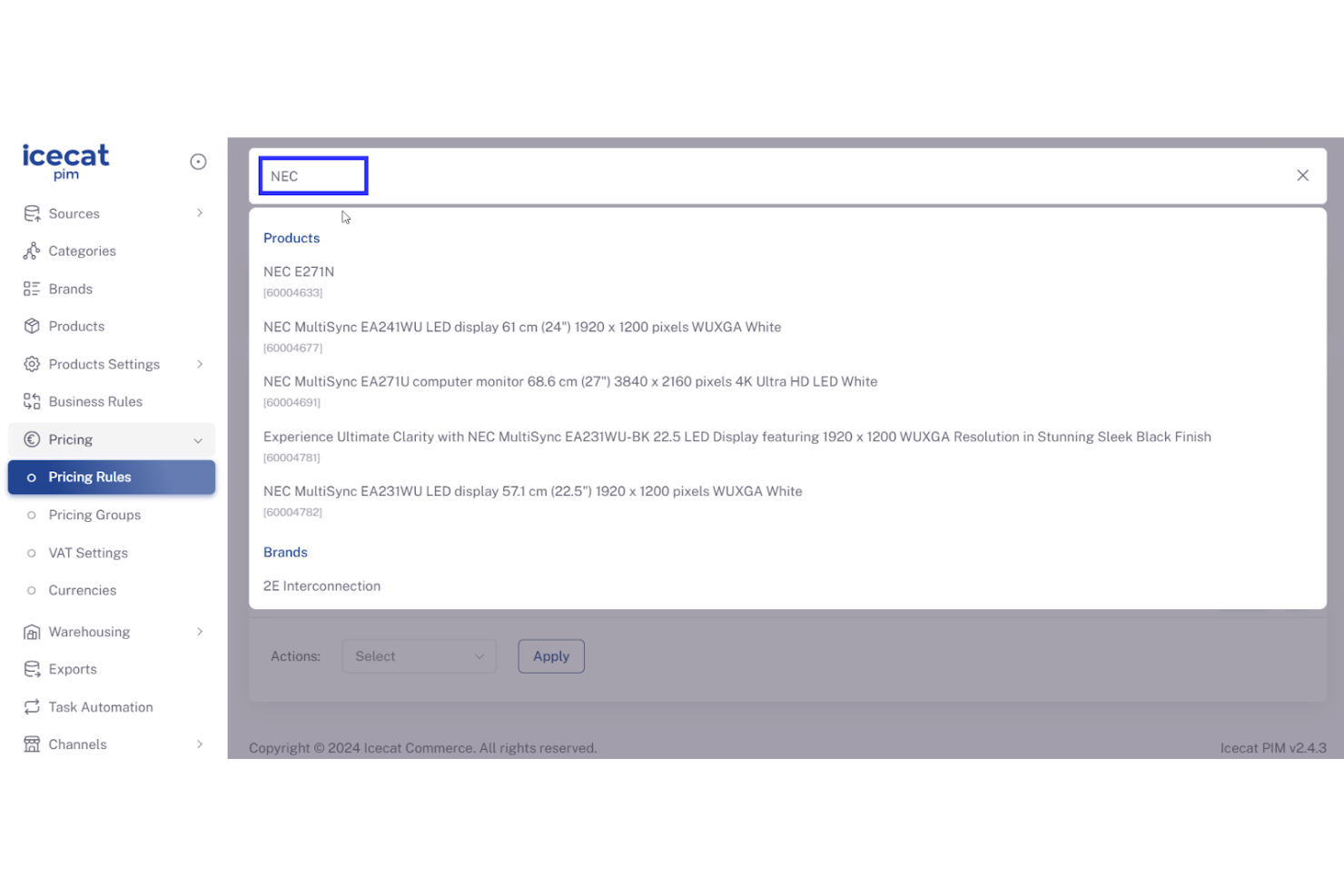 Icecat PIM screenshot & Video