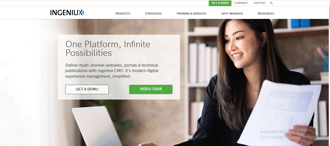 Ingeniux CMS Screenshot