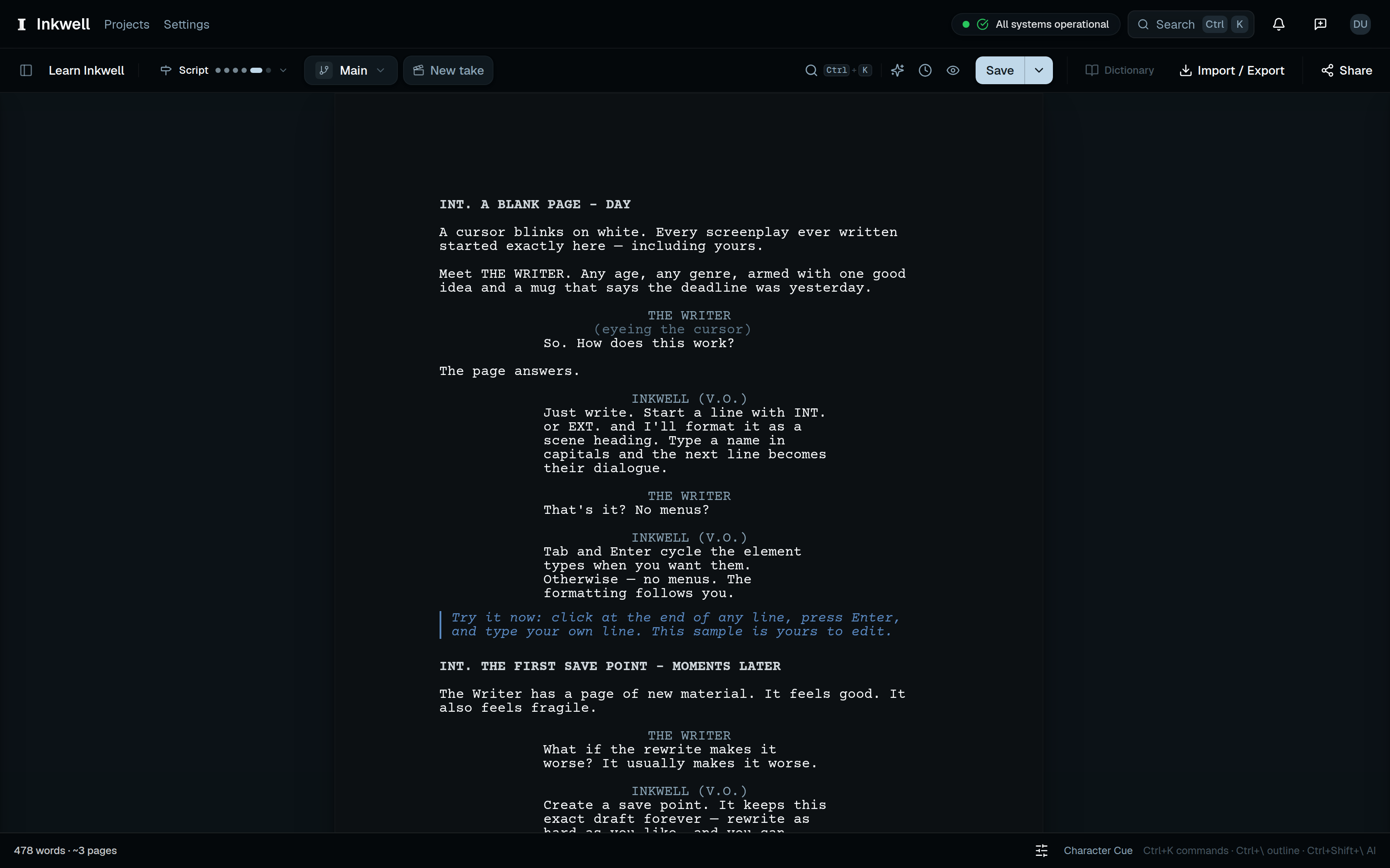 Inkwell Plot Screenshot