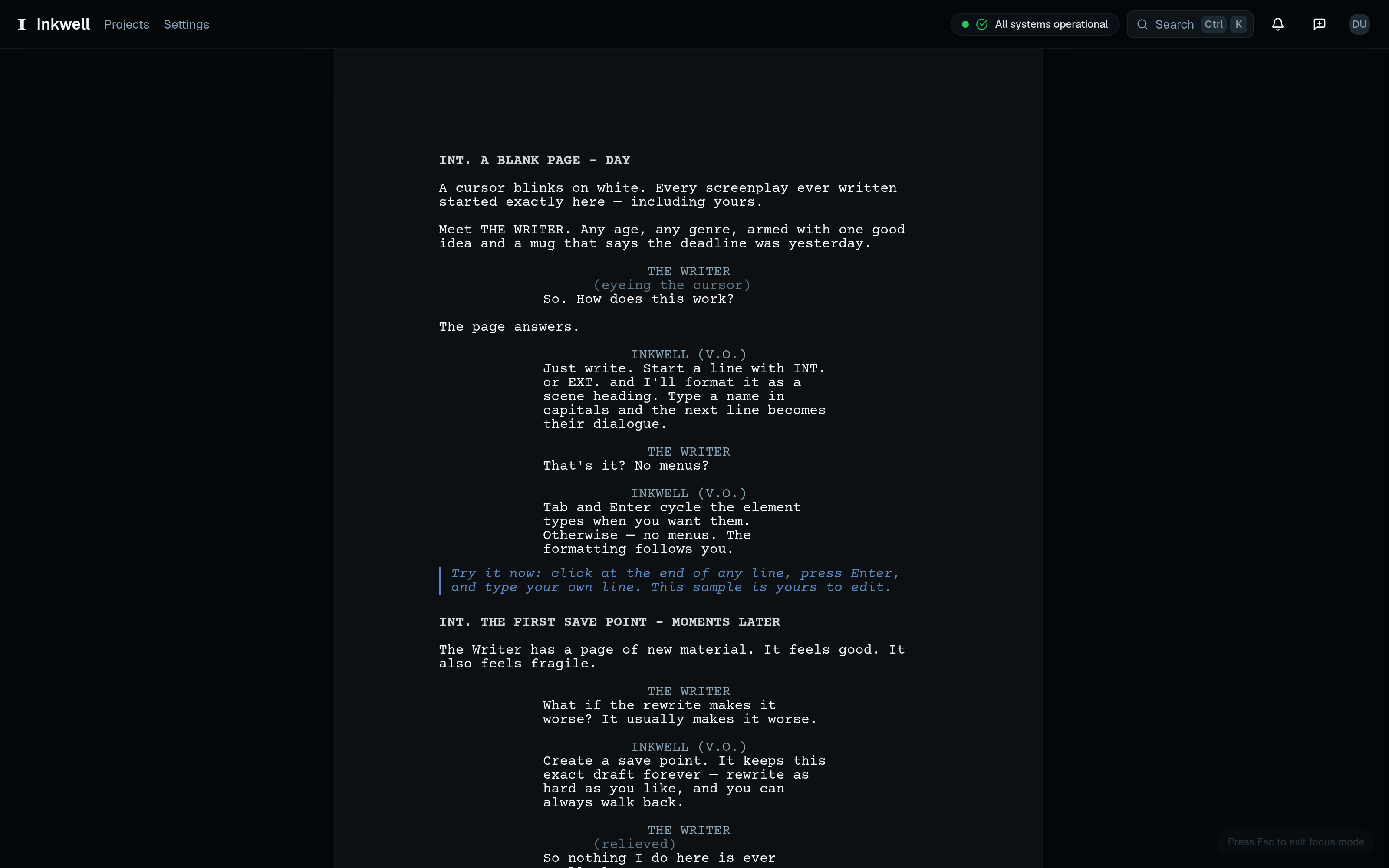 Inkwell Plot Screenshot