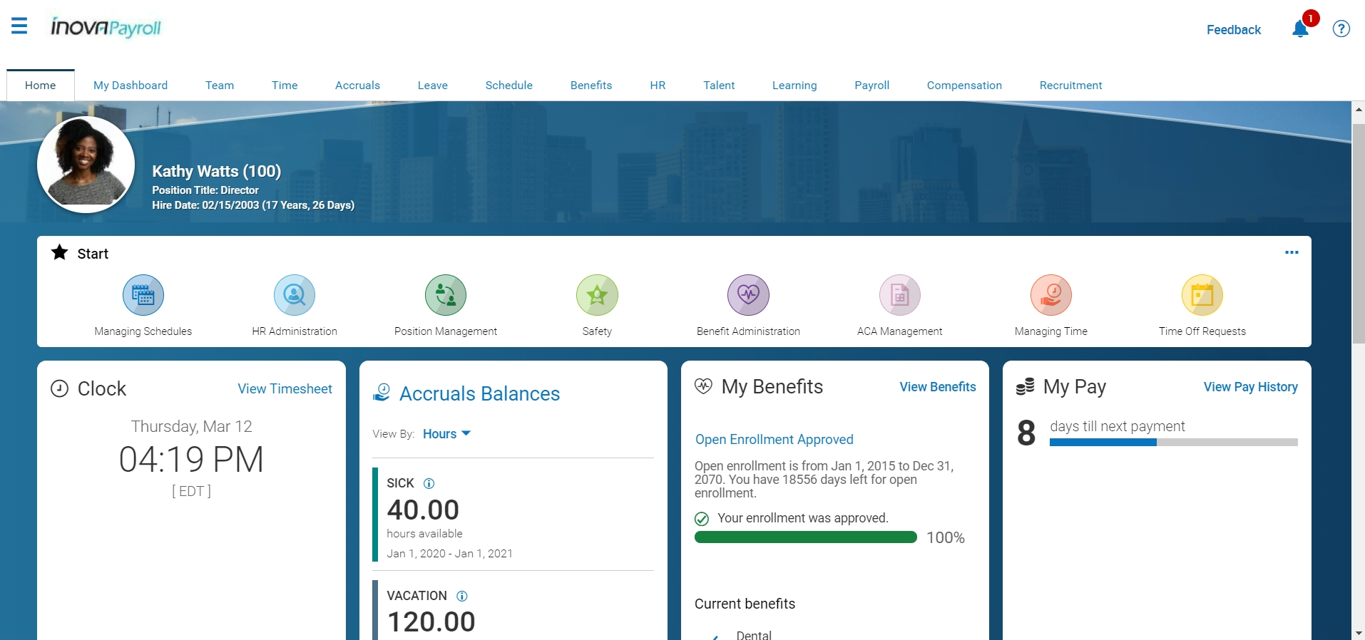 Inova Payroll Screenshot