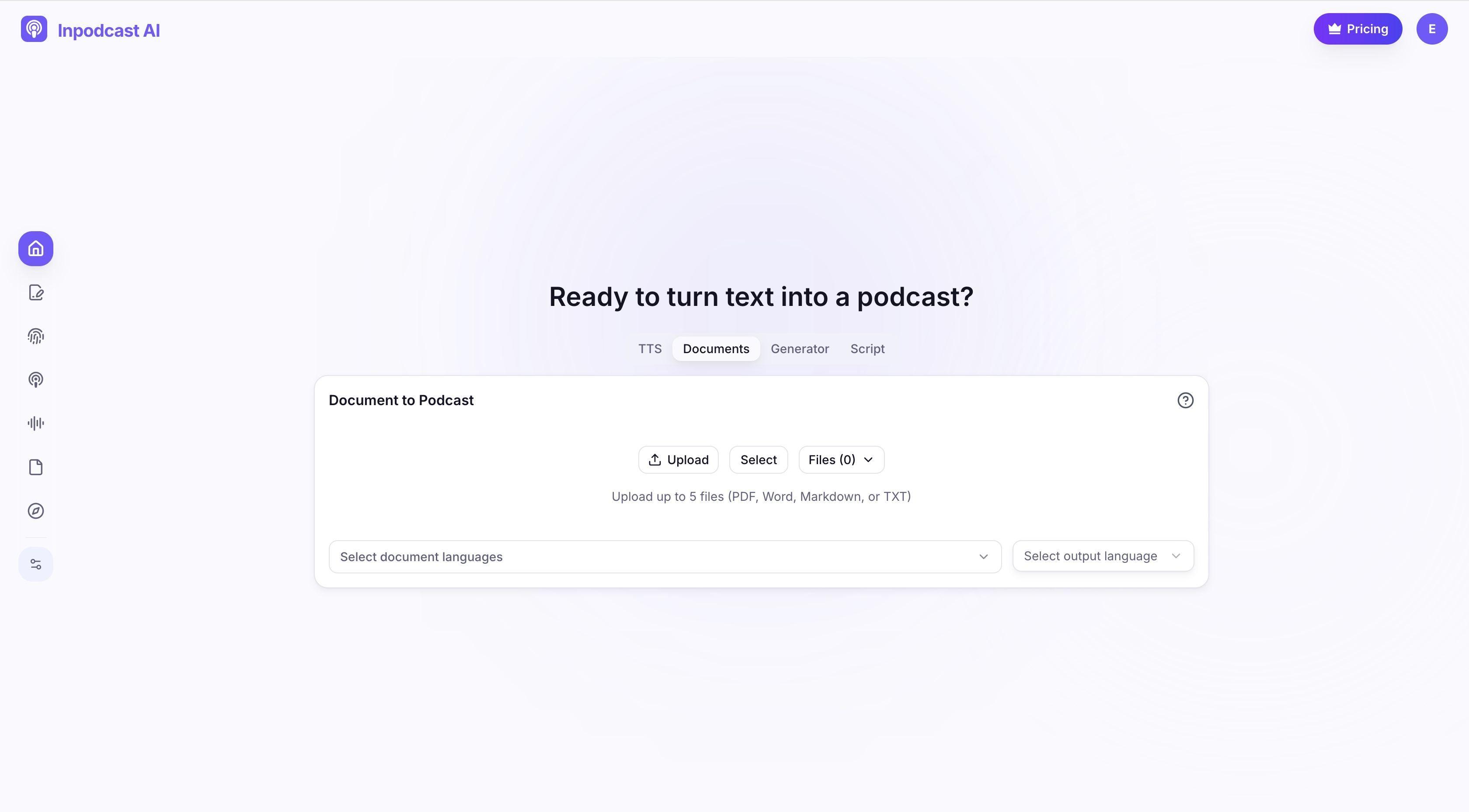 Inpodcast AI Screenshot