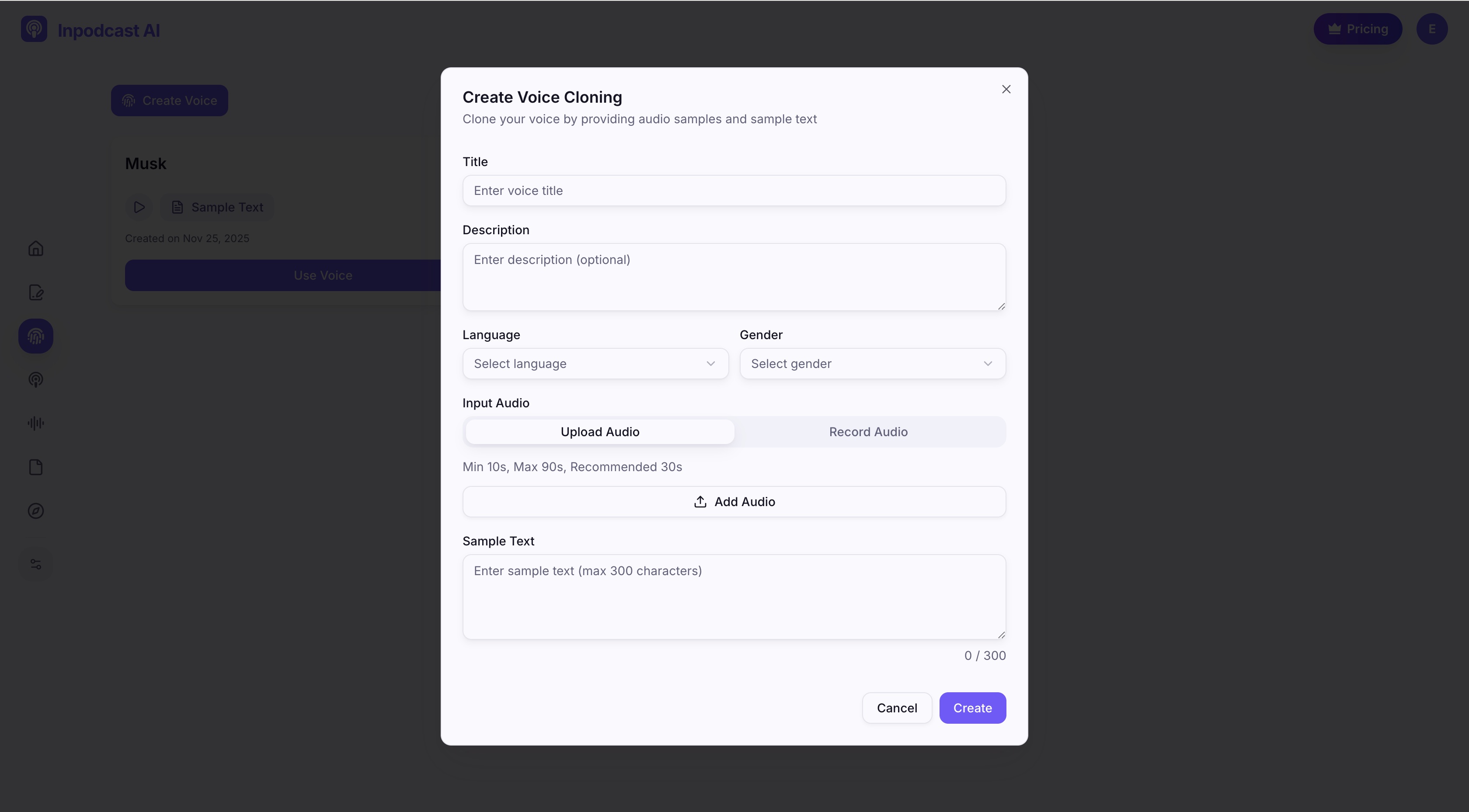 Inpodcast AI Screenshot