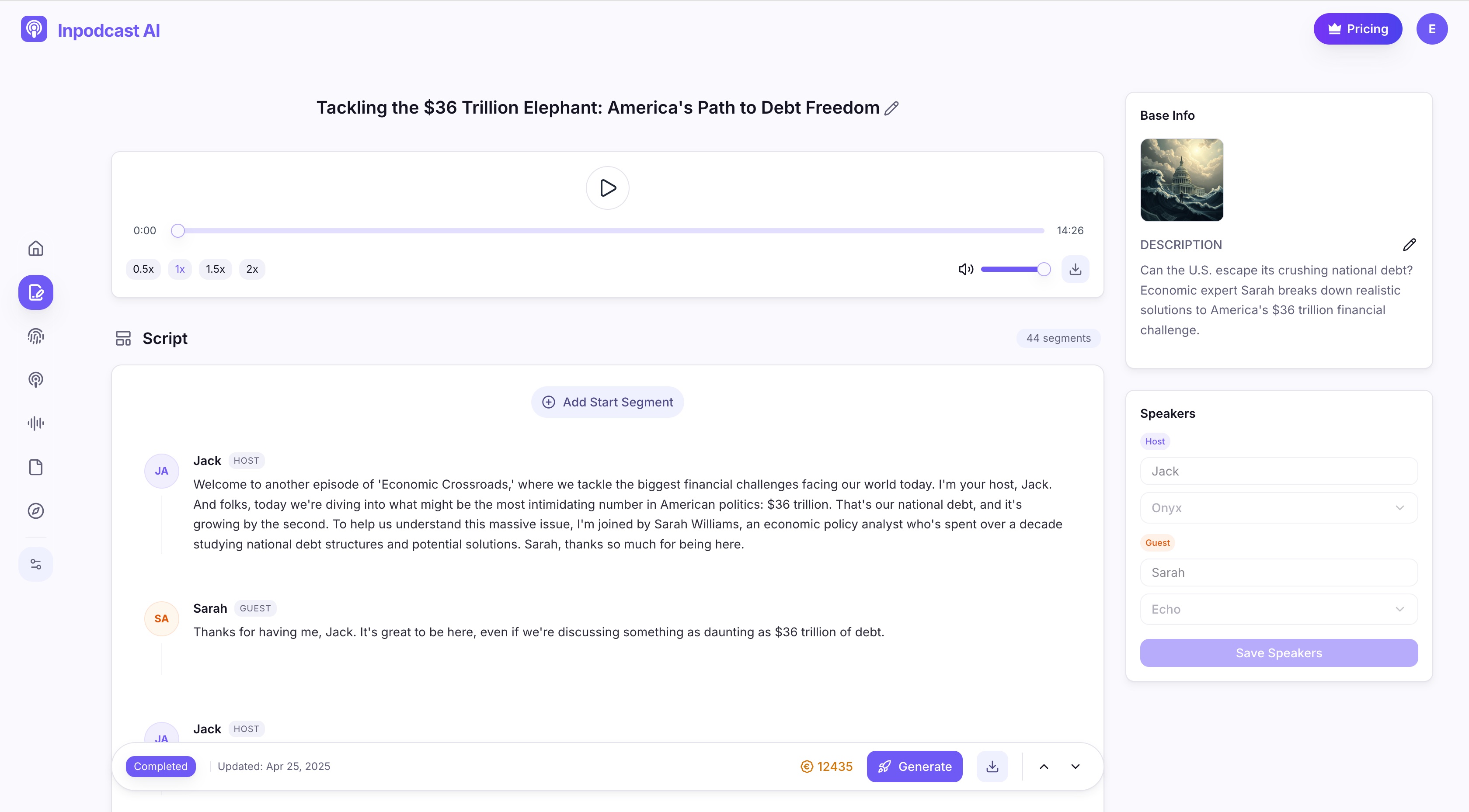Inpodcast AI Screenshot