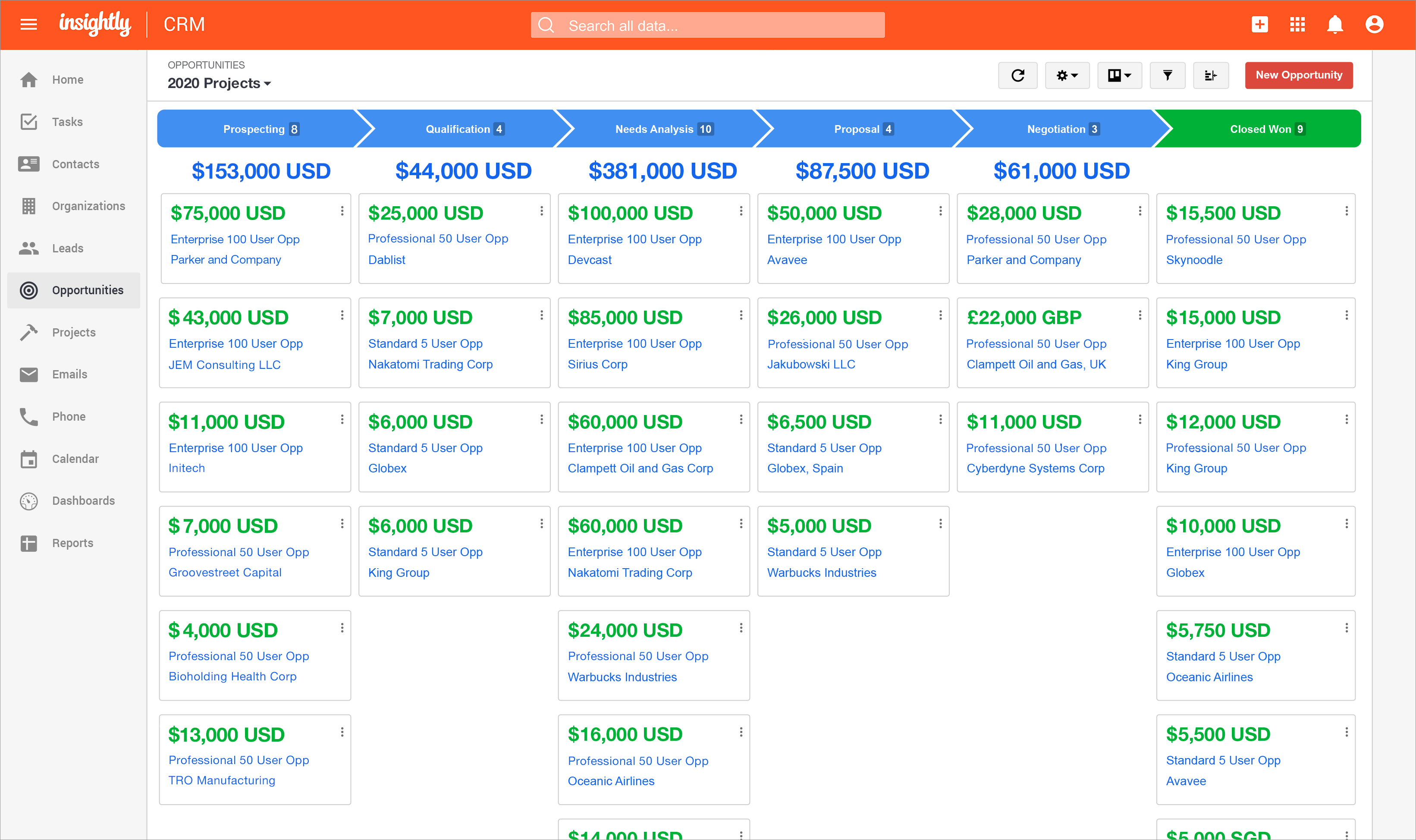 Insightly CRM screenshot & Video