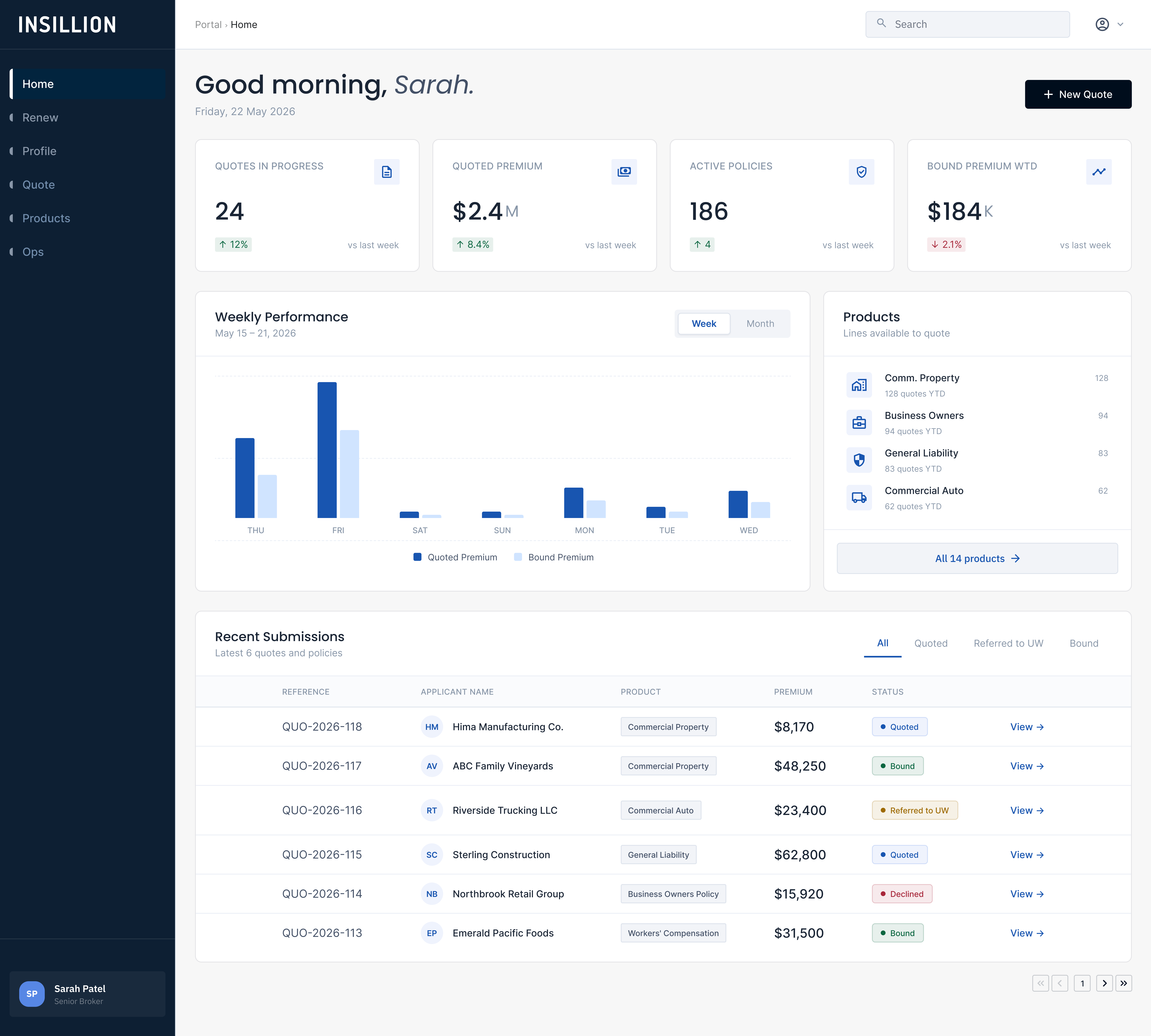 Insillion MGA Platform Screenshot