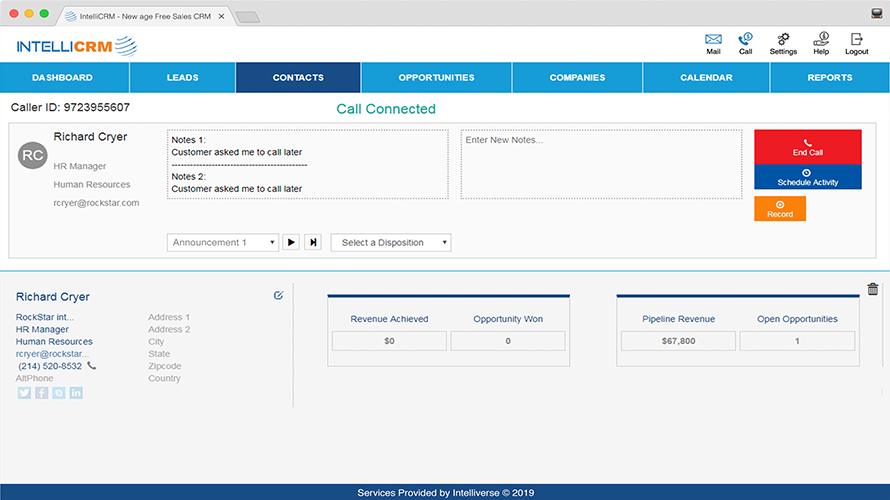 IntelliCRM Screenshot