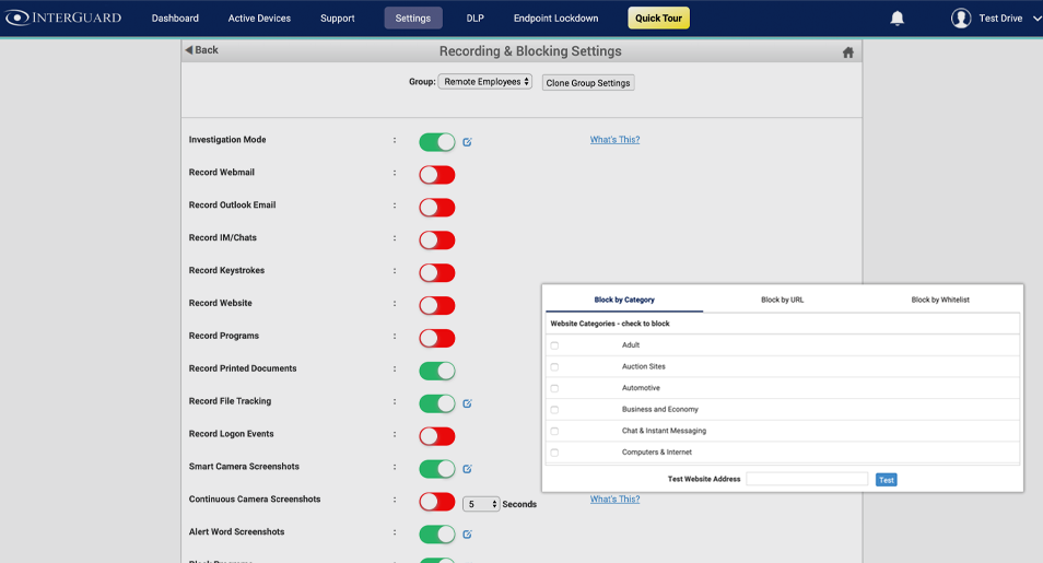 InterGuard Employee Monitoring Software Screenshot