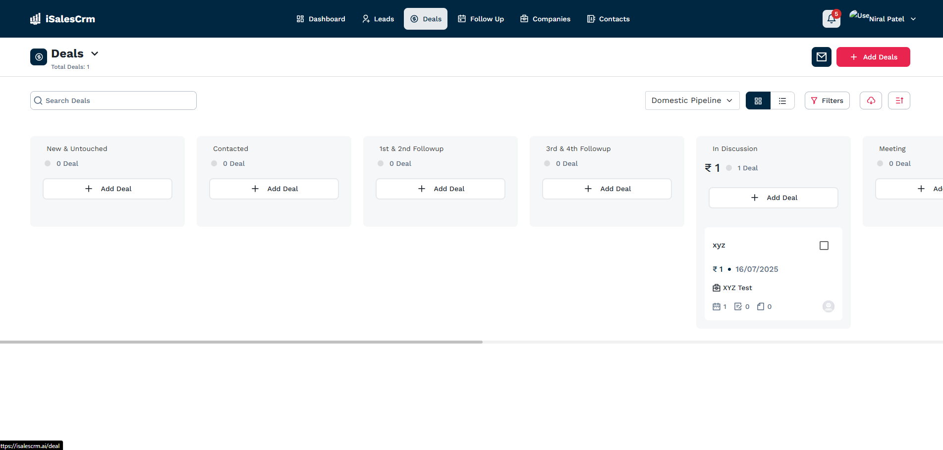 iSales CRM Screenshot