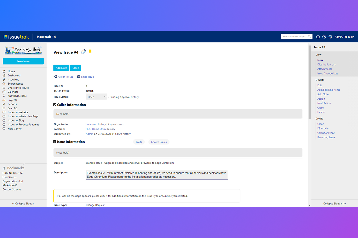 Issuetrak screenshot & Video