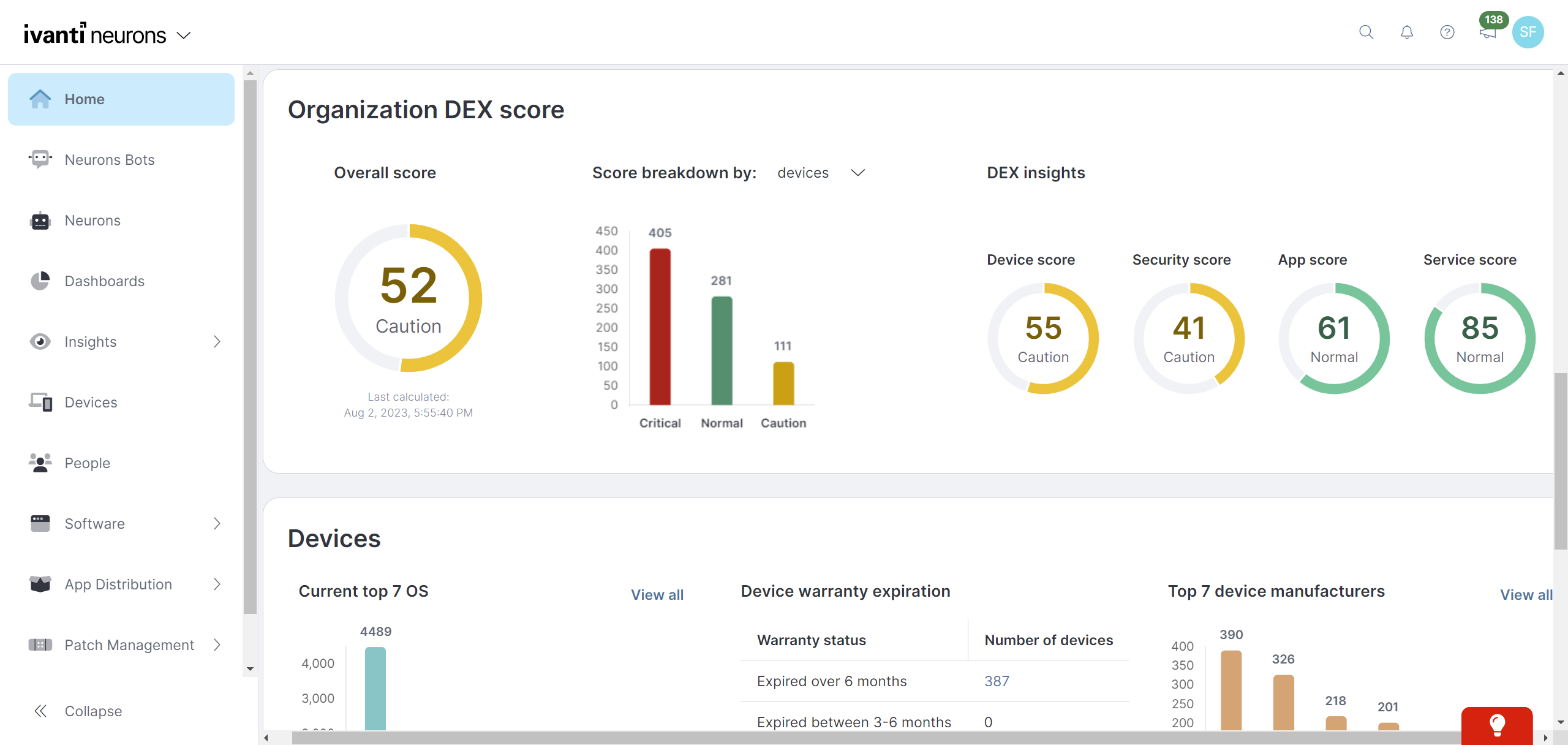 Ivanti Autonomous Endpoint Management Screenshot