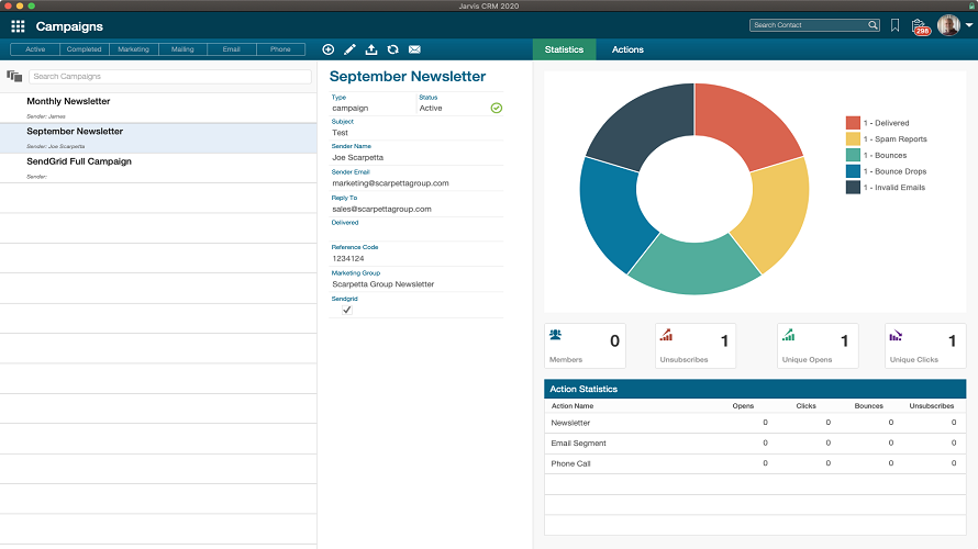 Jarvis CRM Screenshot