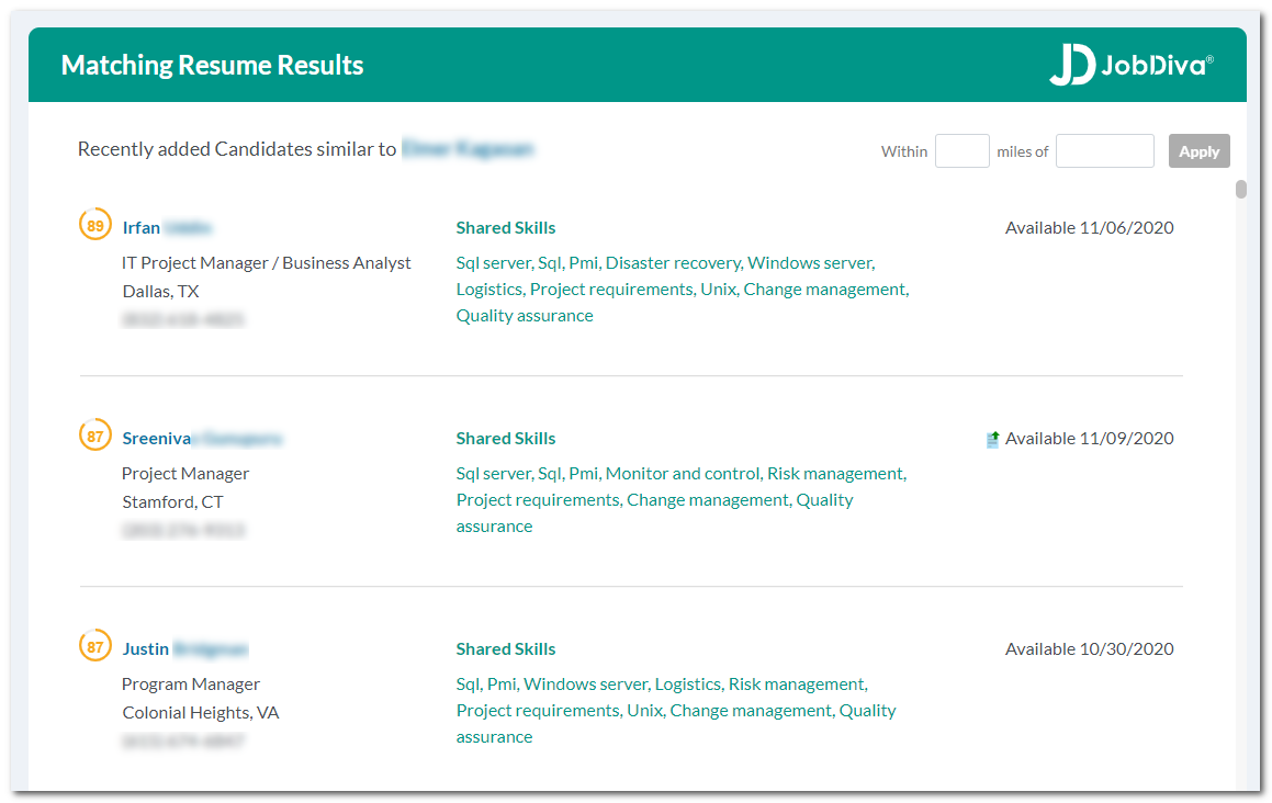 JobDiva screenshot & Video