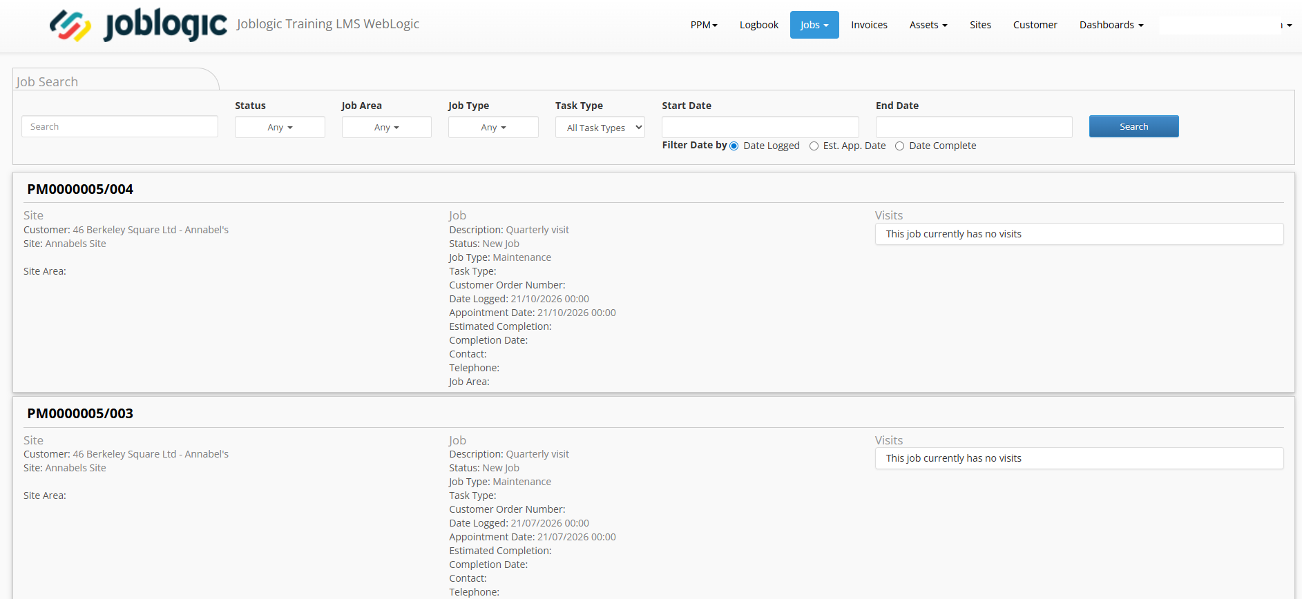 Joblogic Screenshot