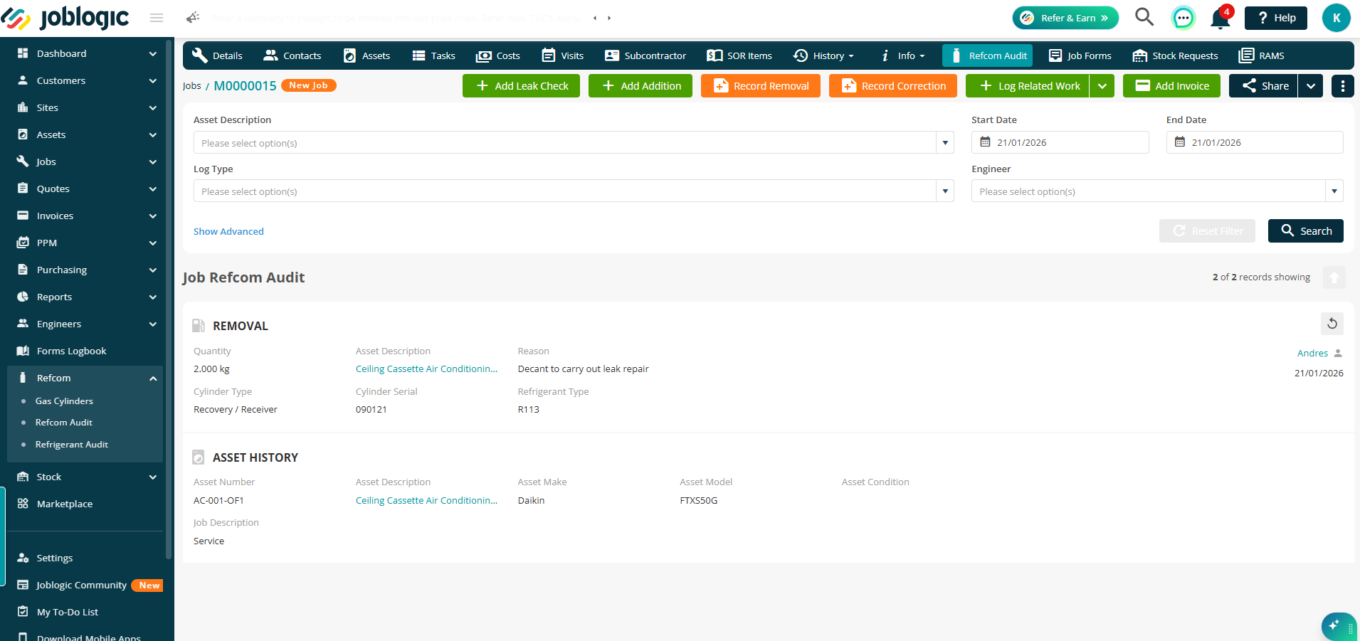Joblogic Screenshot