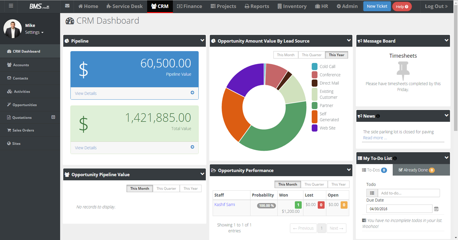 Kaseya BMS Screenshot