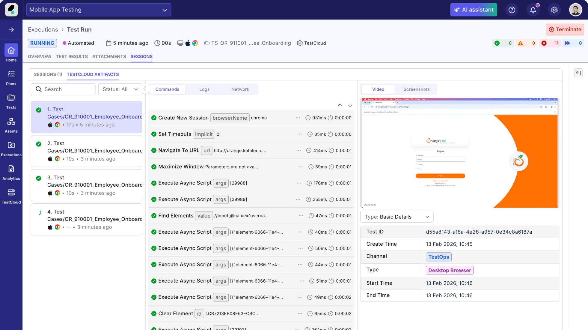 Katalon Platform Screenshot