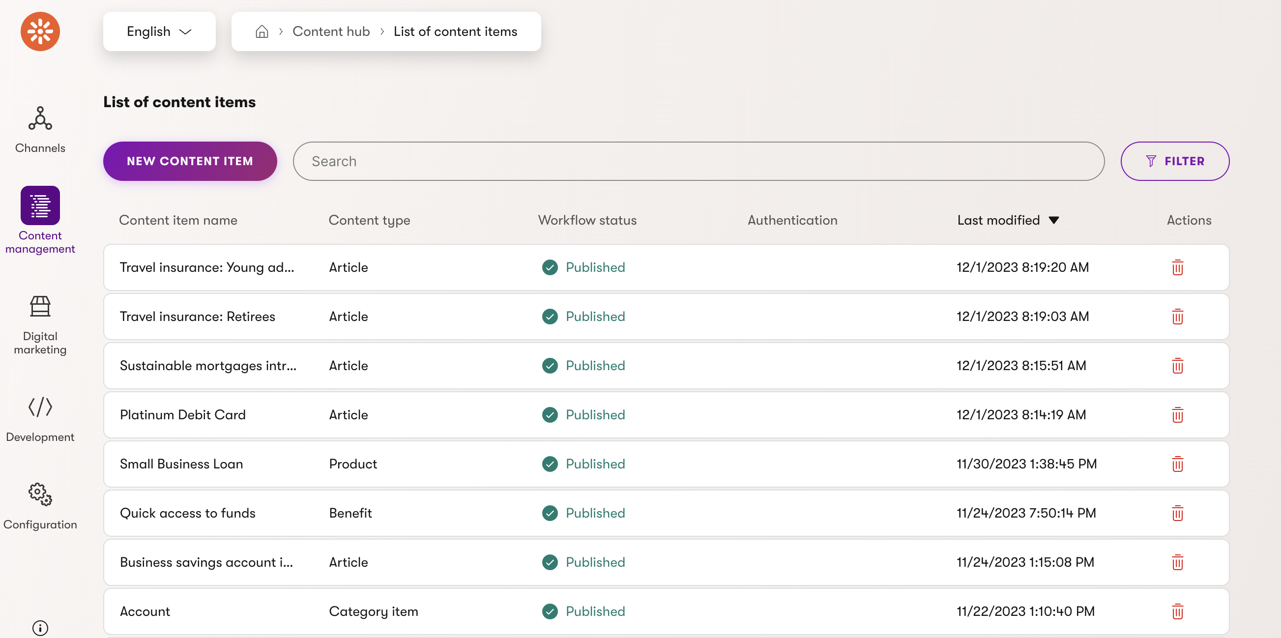 Kentico Screenshot