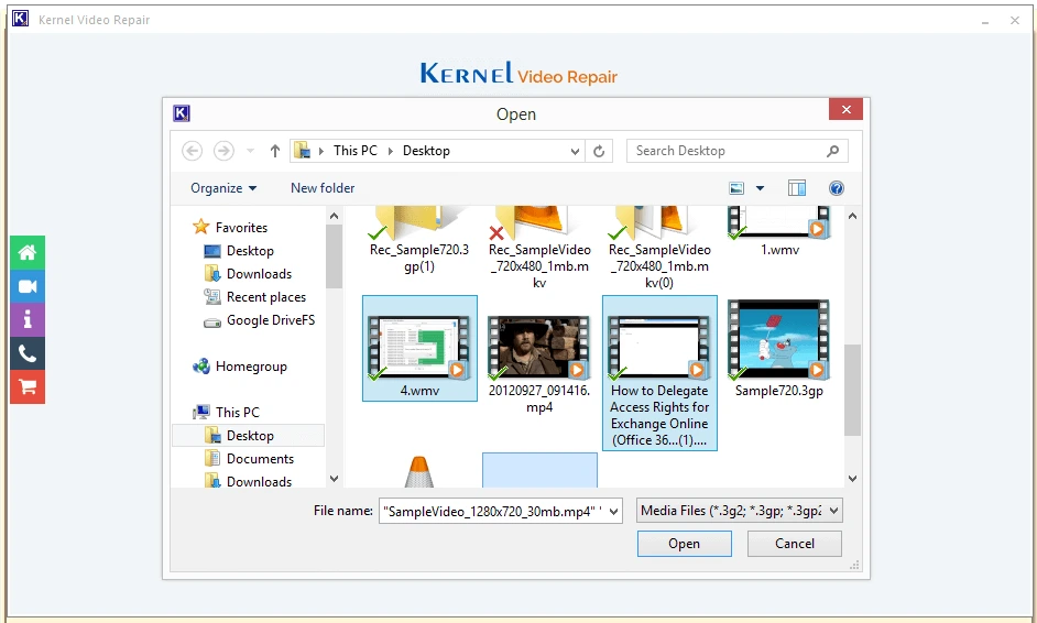 Kernel Video Repair Screenshot