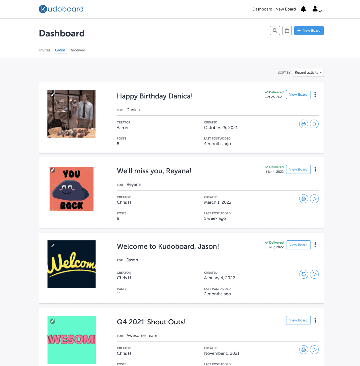 Kudoboard Screenshot
