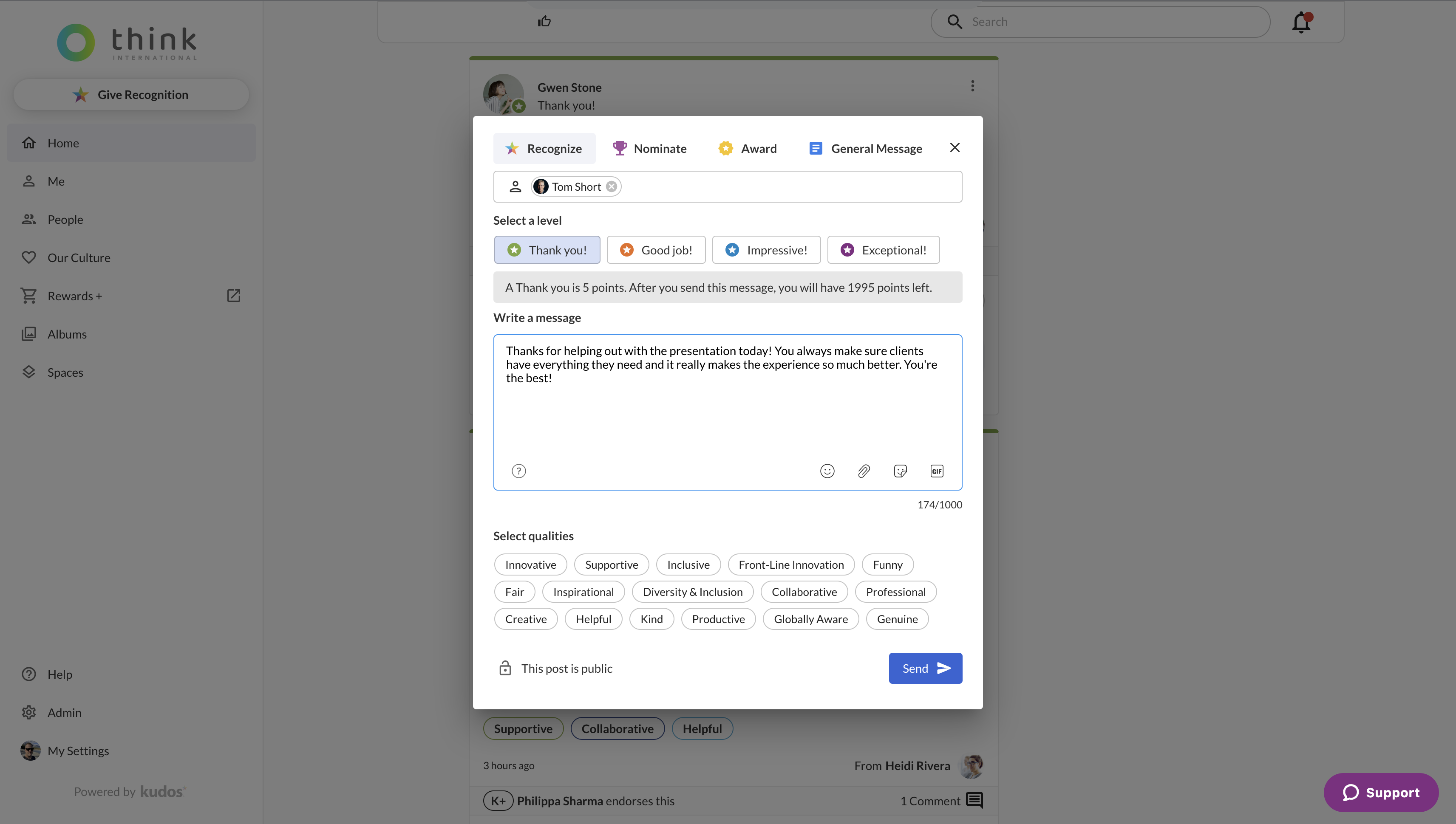 Kudos Screenshot