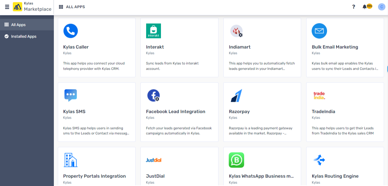 Kylas Sales CRM screenshot & Video