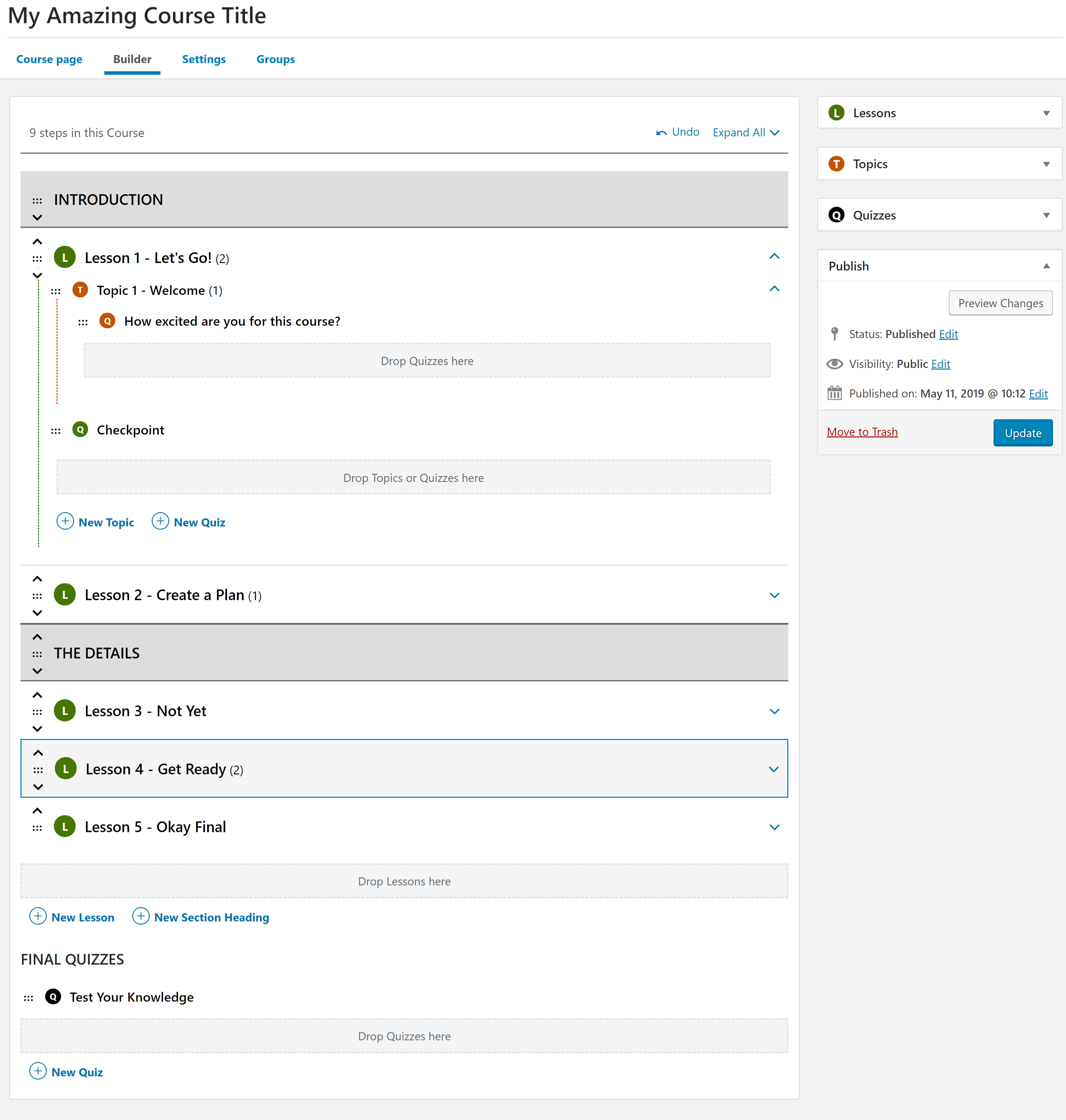LearnDash screenshot & Video