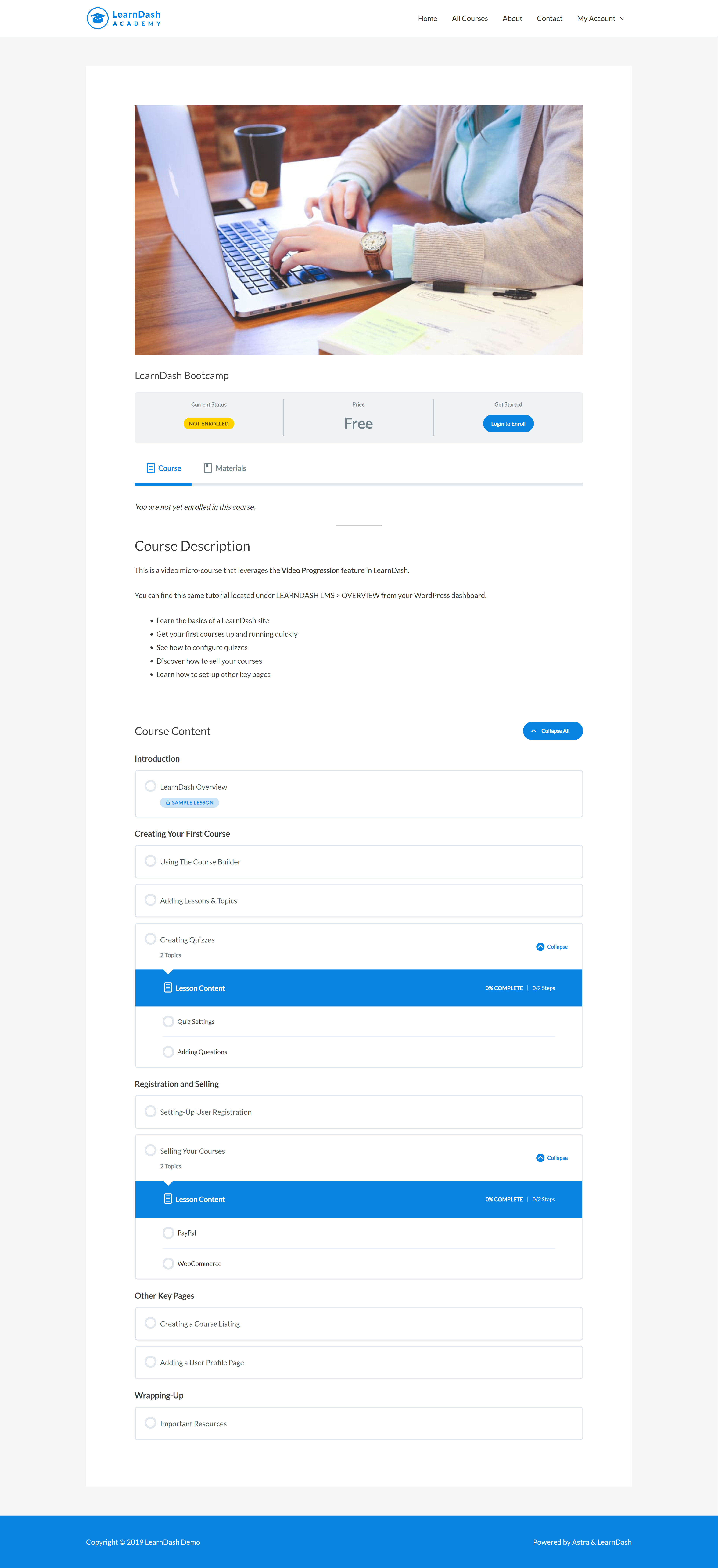 LearnDash screenshot & Video