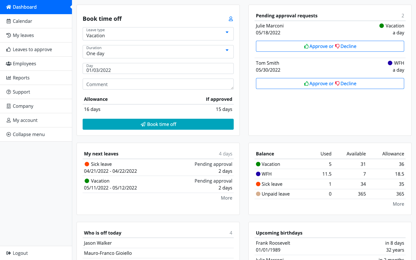 LeaveBoard screenshot & Video