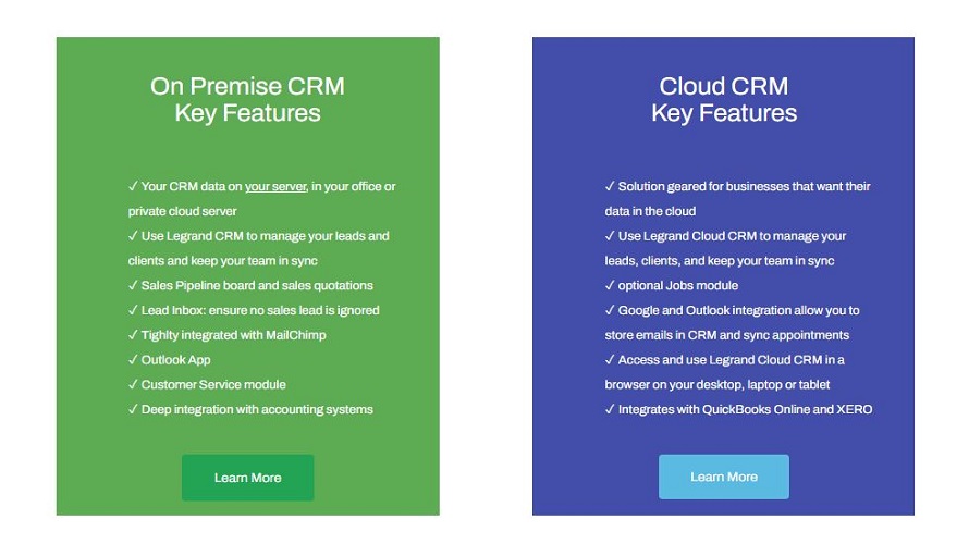 Legrand CRM screenshot & Video