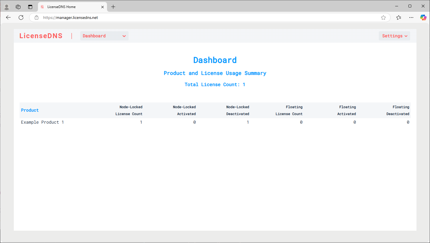 LicenseDNS Screenshot