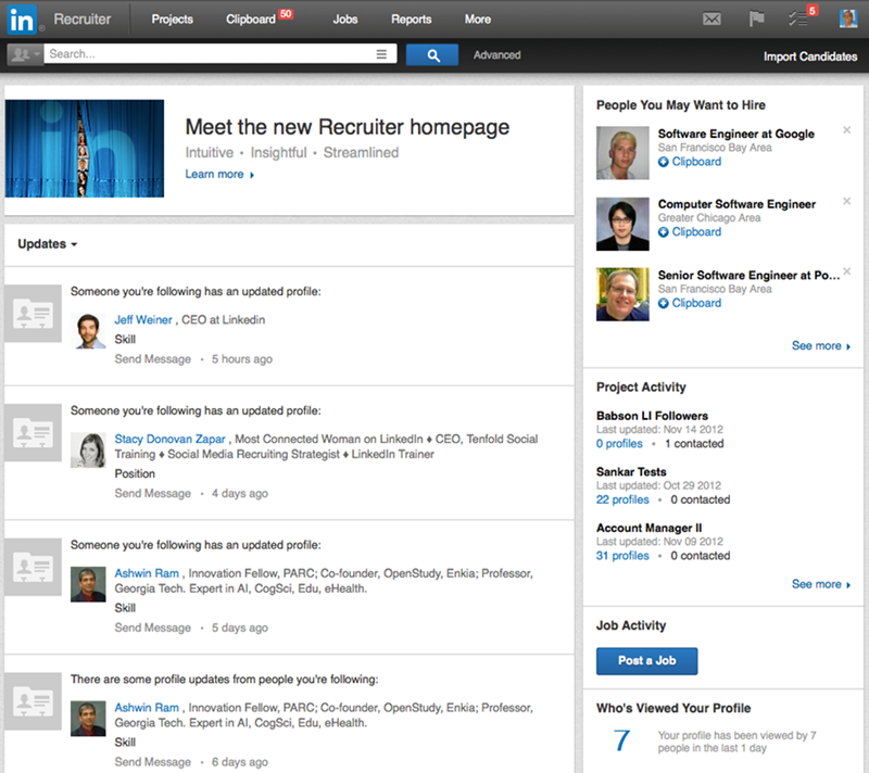 LinkedIn Recruiter Screenshot