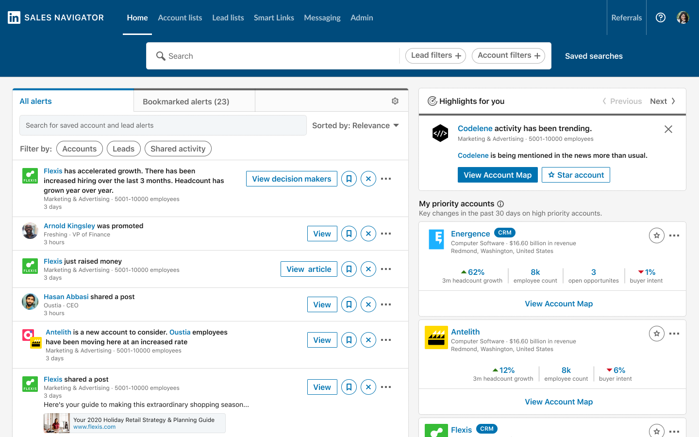 LinkedIn Sales Navigator Screenshot