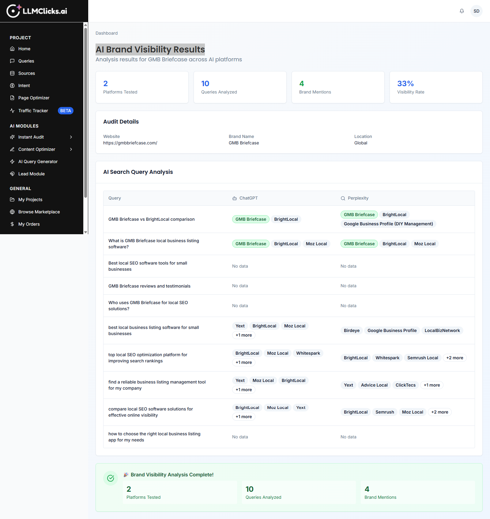 LLMClicks.ai Screenshot