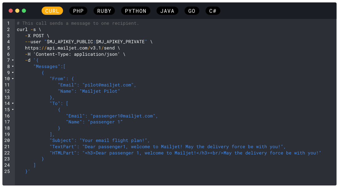 Mailjet Screenshot