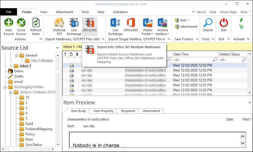 MailsDaddy Office 365 to Office 365 Migration Tool Screenshot