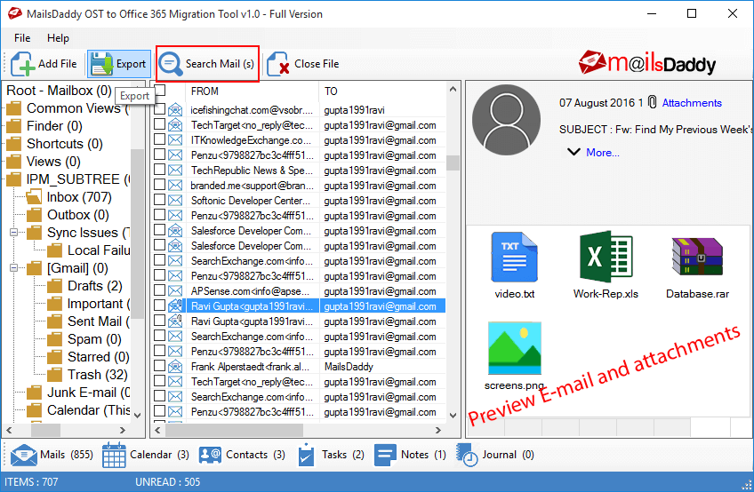 MailsDaddy OST to Office 365 Migration Tool Screenshot