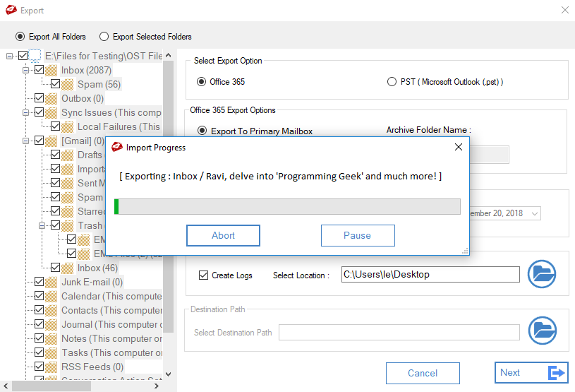 MailsDaddy OST to Office 365 Migration Tool Screenshot