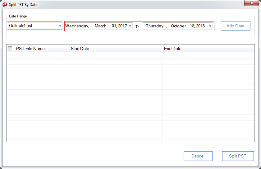 MailsDaddy PST Split Tool Screenshot