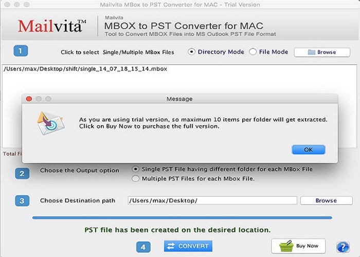 Mailvita Apple Mail to PST Converter for Mac Software Screenshot