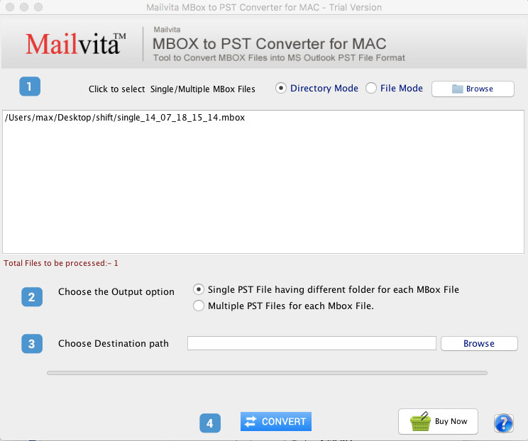 Mailvita Apple Mail to PST Converter for Mac Software Screenshot