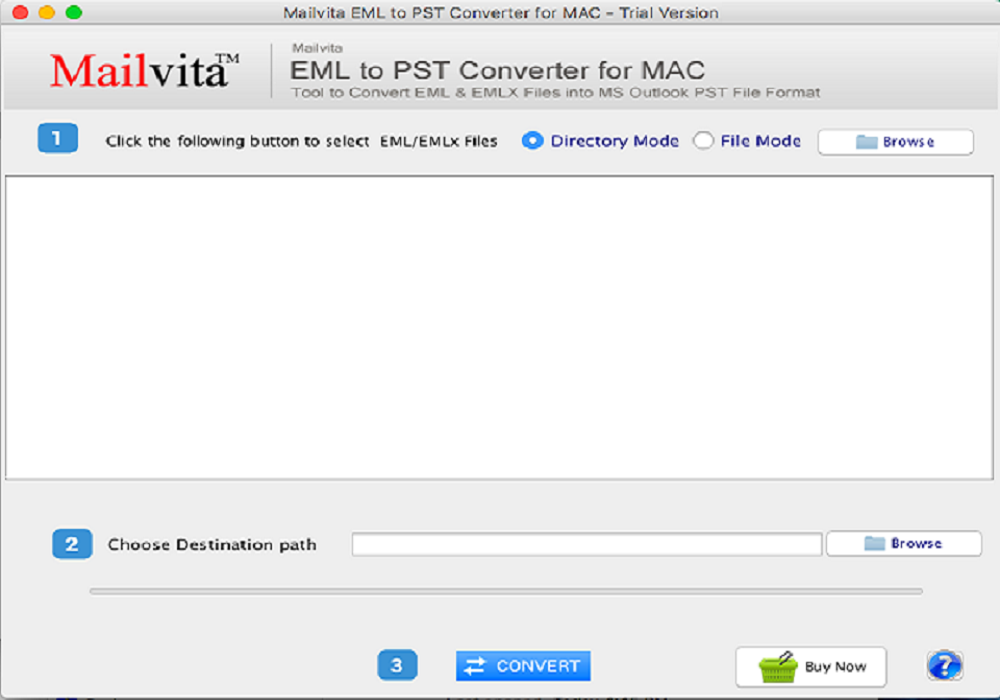 Mailvita EML to PST Converter For Mac Software Screenshot