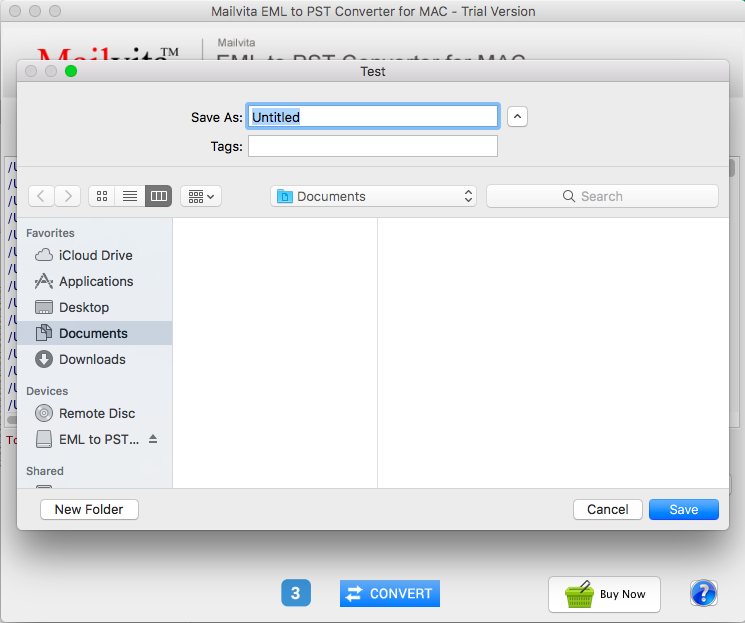 Mailvita EML to PST Converter For Mac Software Screenshot