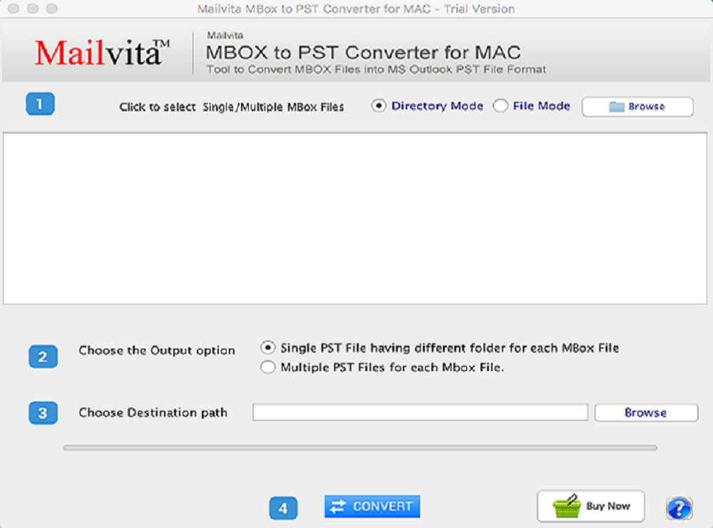 Mailvita MBOX to PST Converter For Mac Screenshot