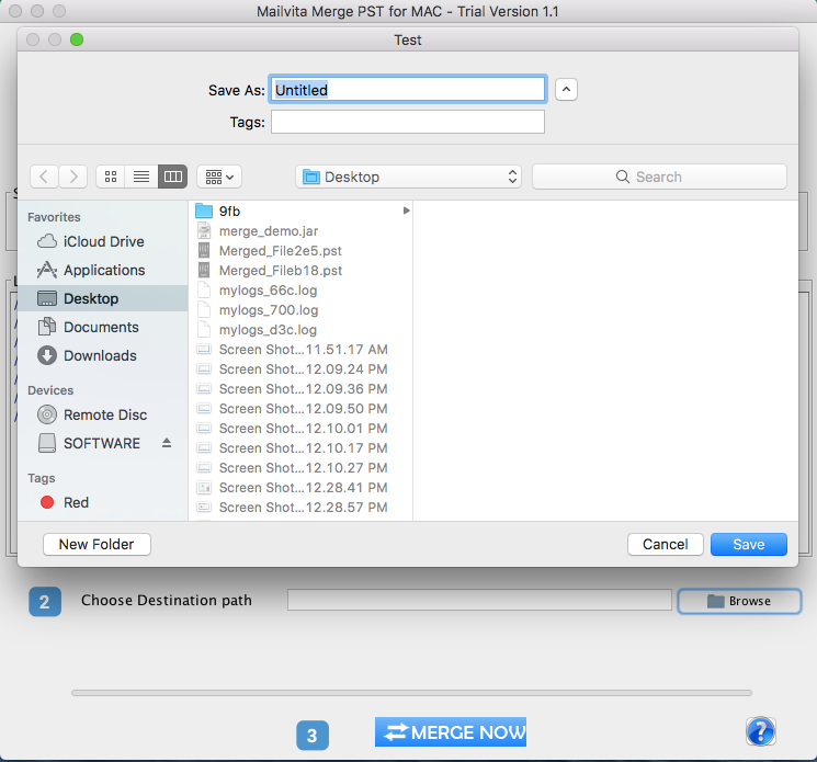 Mailvita Merge PST for Mac Software Screenshot