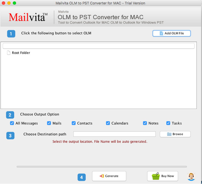 Mailvita OLM to PST Converter For Mac Screenshot