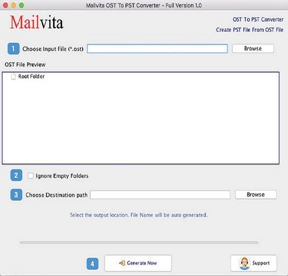 Mailvita OST to PST Converter For Mac Software Screenshot