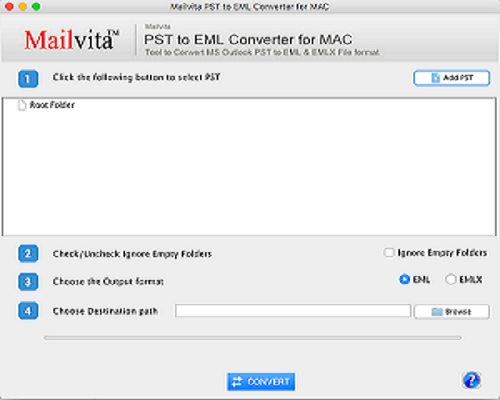 Mailvita PST to EML Converter For Mac Software Screenshot