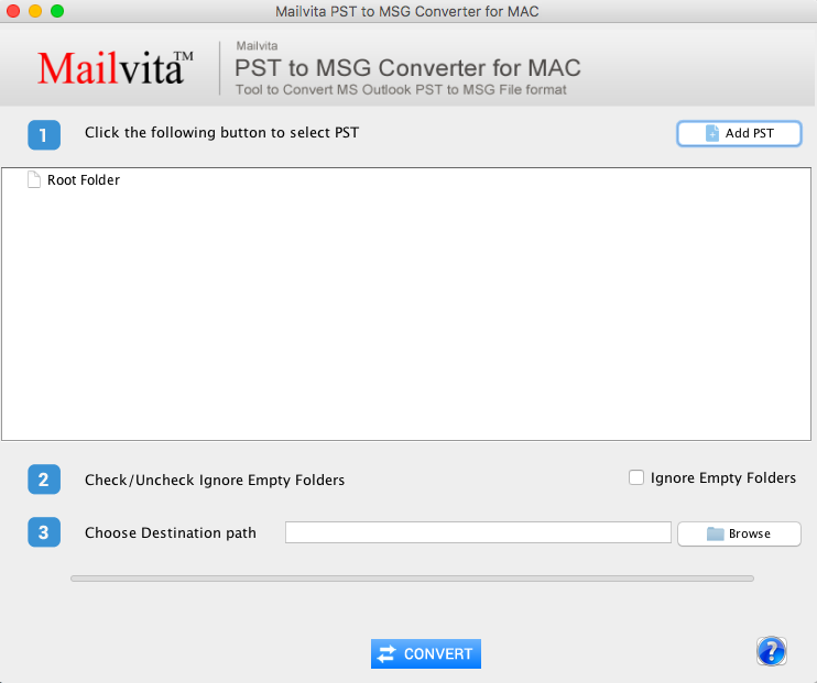 Mailvita PST to MSG Converter For Mac Software Screenshot